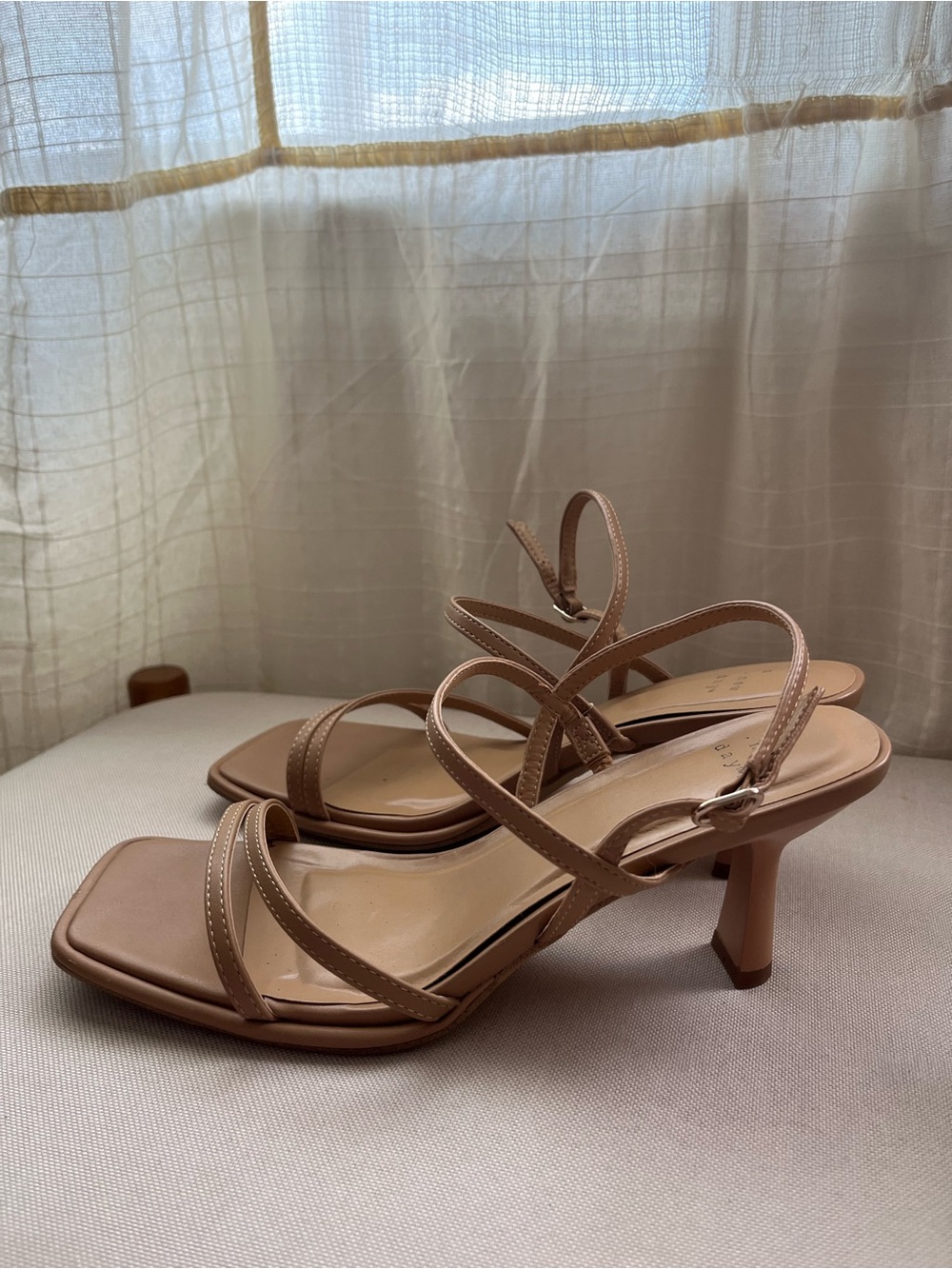 a new day beige strappy heels